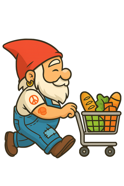 Spießer Maskottchen - Shopping Gartenzwerg für WG-Einkäufe